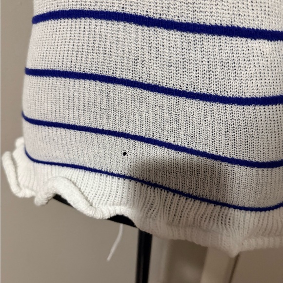 George Trochopoulos XS Mini Backless Dress in White And Blue - Picture 5 of 8